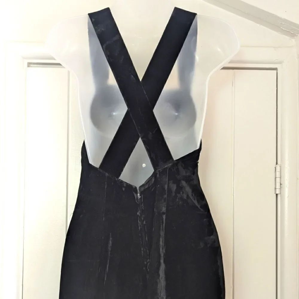 VTG Handmade Velvet Halter Dress Witchy Romantic Whimsigoth Fairy Grunge 2 4 - Picture 5 of 8